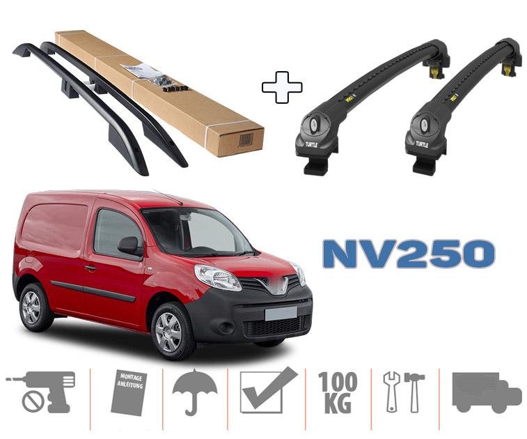 Pro Bars Ladder Aluminium Roof Rack and Cross Bars Set, Fits Nissan Nv250 2019-On, Silver Pro Bars Ladder Aluminium Roof Rack and Cross Bars Set, Fits Nissan Nv250 2019-On, Silver